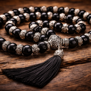 Silver Cap Karungali Mala