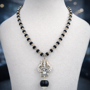 KARUNGALI MALA WITH TRISHUL PENDANT