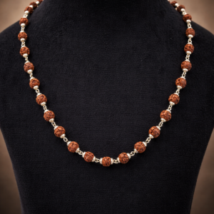 RUDRAKSHA MALA SILVER CAPPING